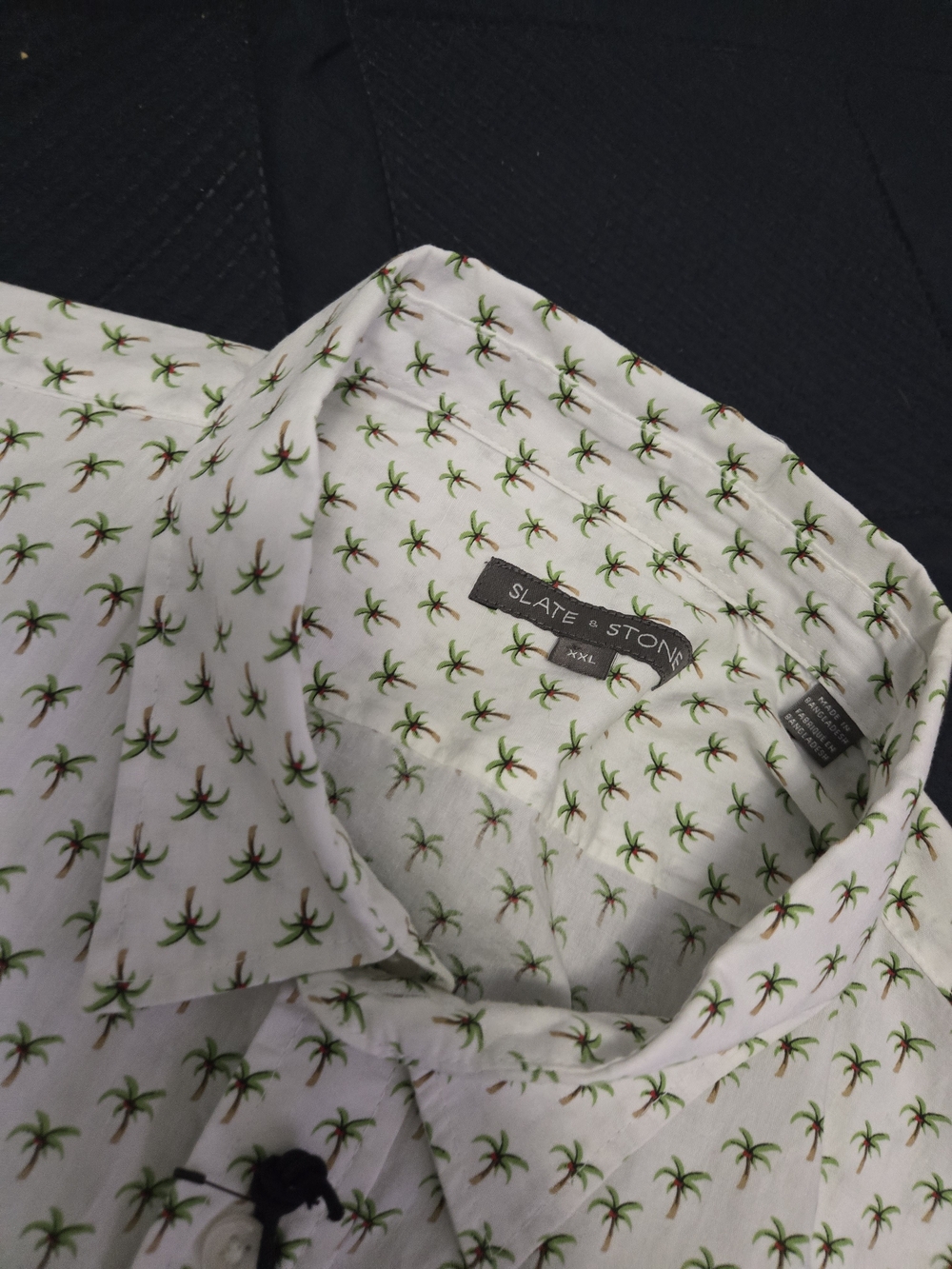 Slate & Stone White Palm-Print Men's Shirt NWT